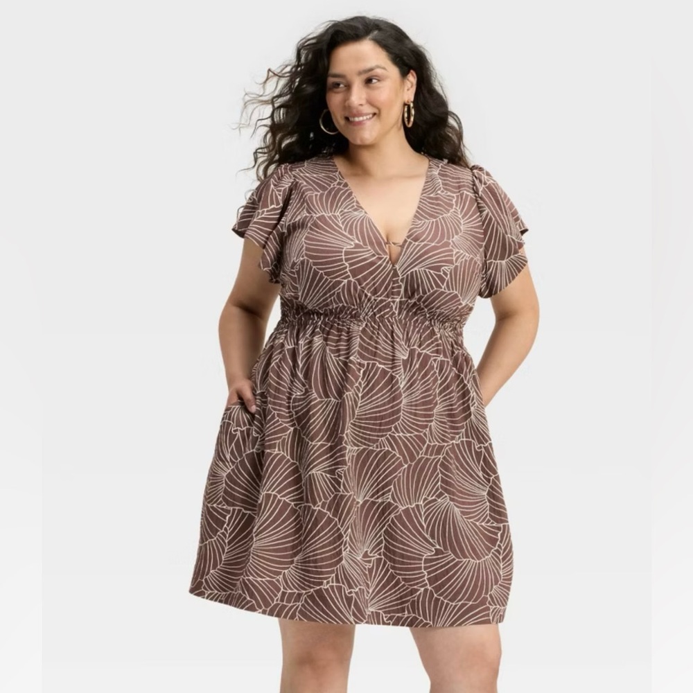 a new day Brown and White Shell Mini Dress